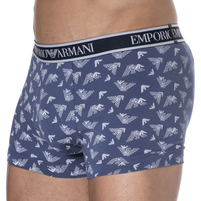 Emporio Armani Core Logoband Cotton Boxer Briefs - Indigo Blue