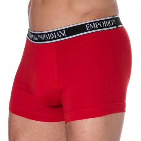 Emporio Armani Core Logoband Cotton Boxer Briefs - Red