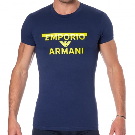 Emporio Armani Megalogo Cotton T-Shirt - Ink