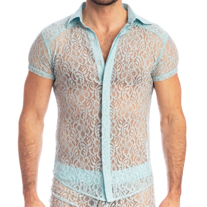 L'Homme invisible Chemisette Fleur d'Ether Bleu Glacier