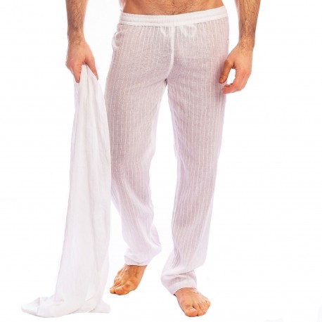 Men Mesh Sheer Transparent Pants Trousers Loungewear Sleepwear