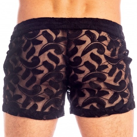 Cristallo - Lounge Shorts Men's sheer see-through Shorts in light blue mesh