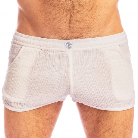 L’Homme invisible Palm Spring Split Shorts - White