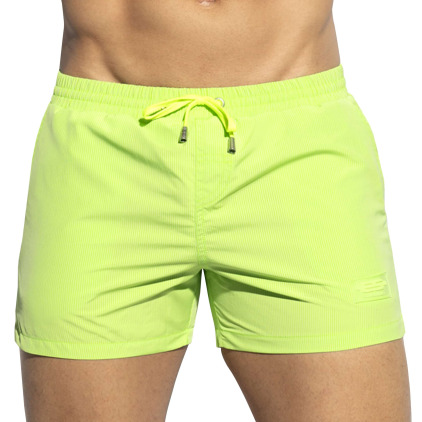 Short de Bain à Rayures Fines Citron Vert ES Collection