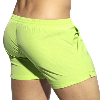 Short de Bain à Rayures Fines Citron Vert ES Collection
