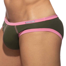 Lot de 3 Slips Twink Coton Orange - Gris - Kaki Addicted