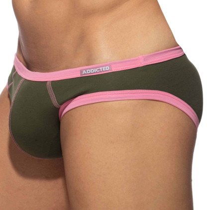 Lot de 3 Slips Twink Coton Orange - Gris - Kaki Addicted