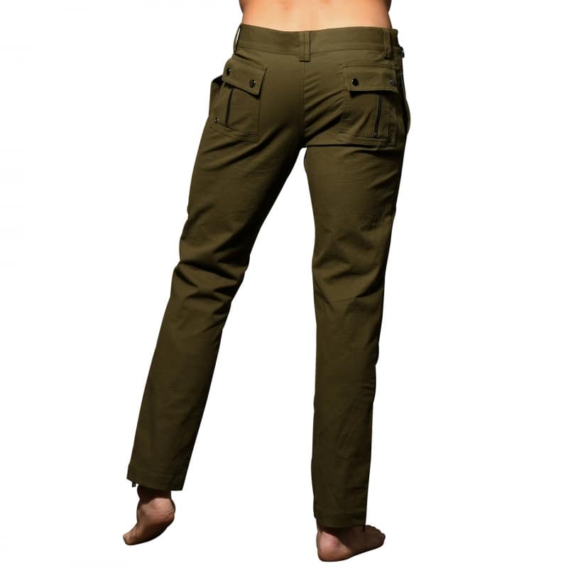 Essentials Pantalon de Survêtement en Coton, à Fermeture Éclair  Intégrale Homme, Brun Chiné, XS : : Mode