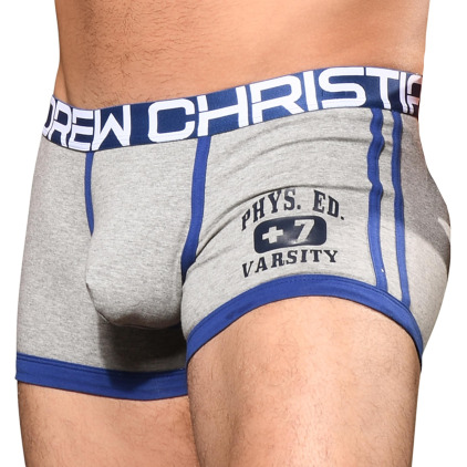 Andrew Christian Boxer Almost Naked Phys. Ed. Varsity Gris Chiné Andrew Christian Boxer Almost Naked Phys. Ed. Varsity Gris Chiné
