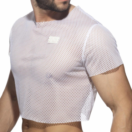 Addicted T-Shirt Crop Mesh Blanc Addicted T-Shirt Crop Mesh Blanc