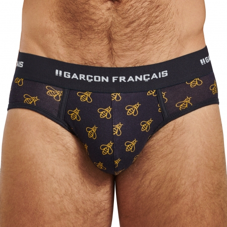 Garcon Francais Bees Cotton Briefs - Navy