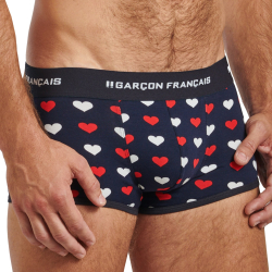 Shorty Coton Cœurs Bleu Marine Garçon Français