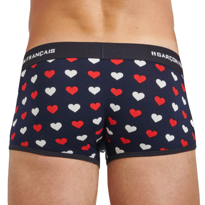 Shorty Coton Cœurs Bleu Marine Garçon Français