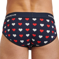 Slip Coton Cœurs Bleu Marine Garçon Français