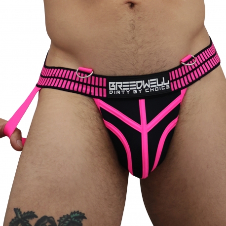 Breedwell Hybred Jock - Black - Neon Pink
