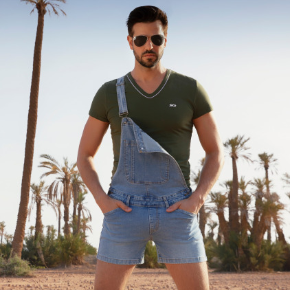 Salopette Courte Jeans Bleu Indigo SKU