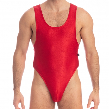 L’Homme invisible Barbados Cherry Thong Bodysuit - Red