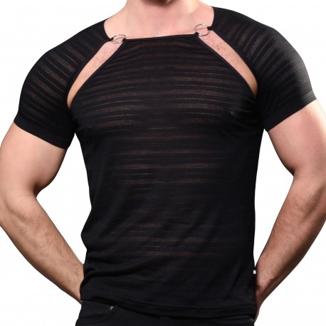 Andrew Christian Unleashed Ring Burnout T-Shirt - Black