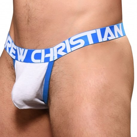 Andrew Christian String Y-Back CoolFlex Modal Active Show-It Blanc Chiné