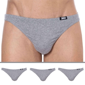 Lot de 3 Slips Mini Coton Gris  SKU