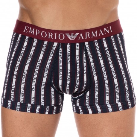 Emporio Armani All Over Logo Boxer Briefs - Navy