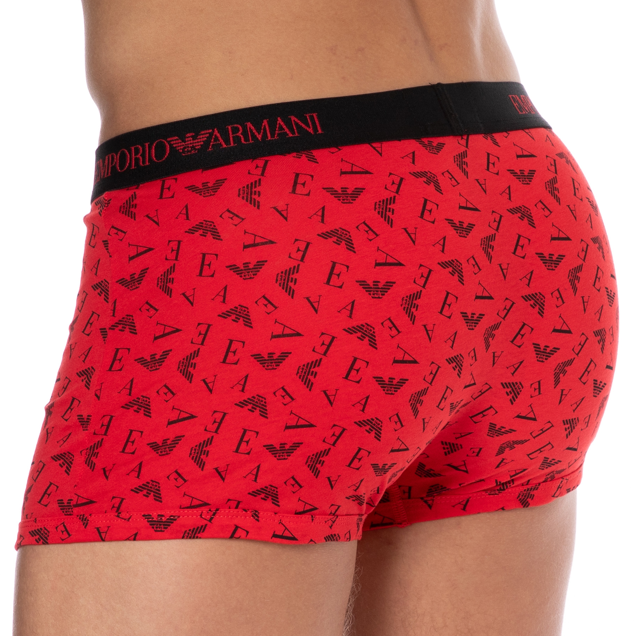 Emporio Armani Pure Cotton Boxer Briefs - Red - Logo
