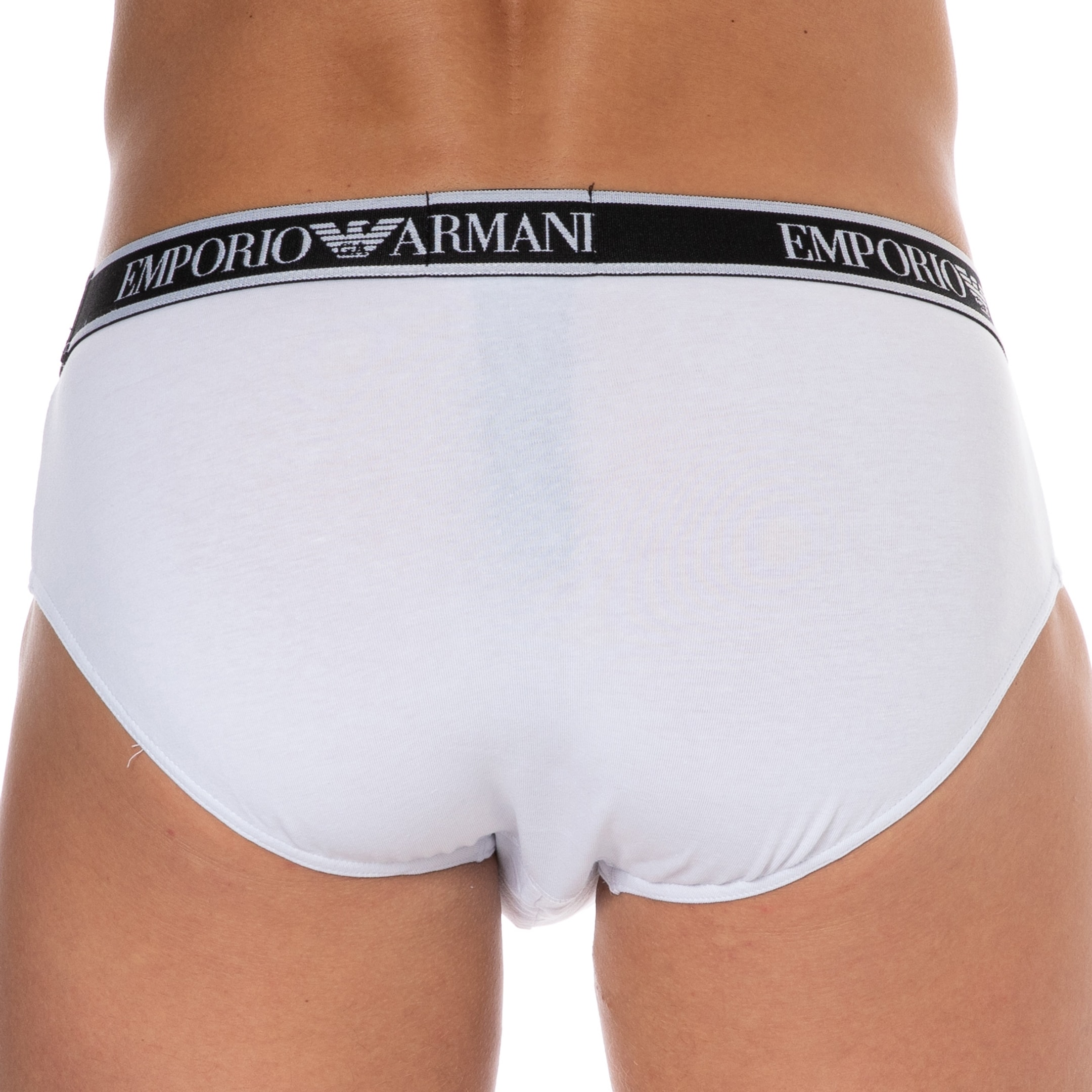 Emporio Armani Core Logoband Cotton Briefs - White
