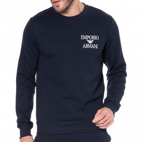 Emporio Armani Sweat-Shirt Iconic Terry Bleu Marine