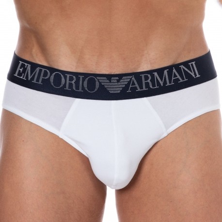 Emporio Armani Stripes Swim Brief Bianco/Navy