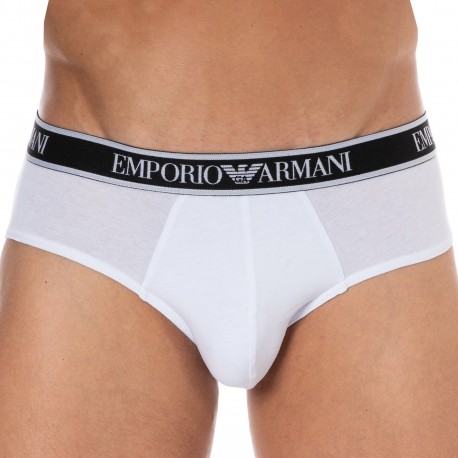 Emporio Armani Slip Core Logoband Coton Blanc