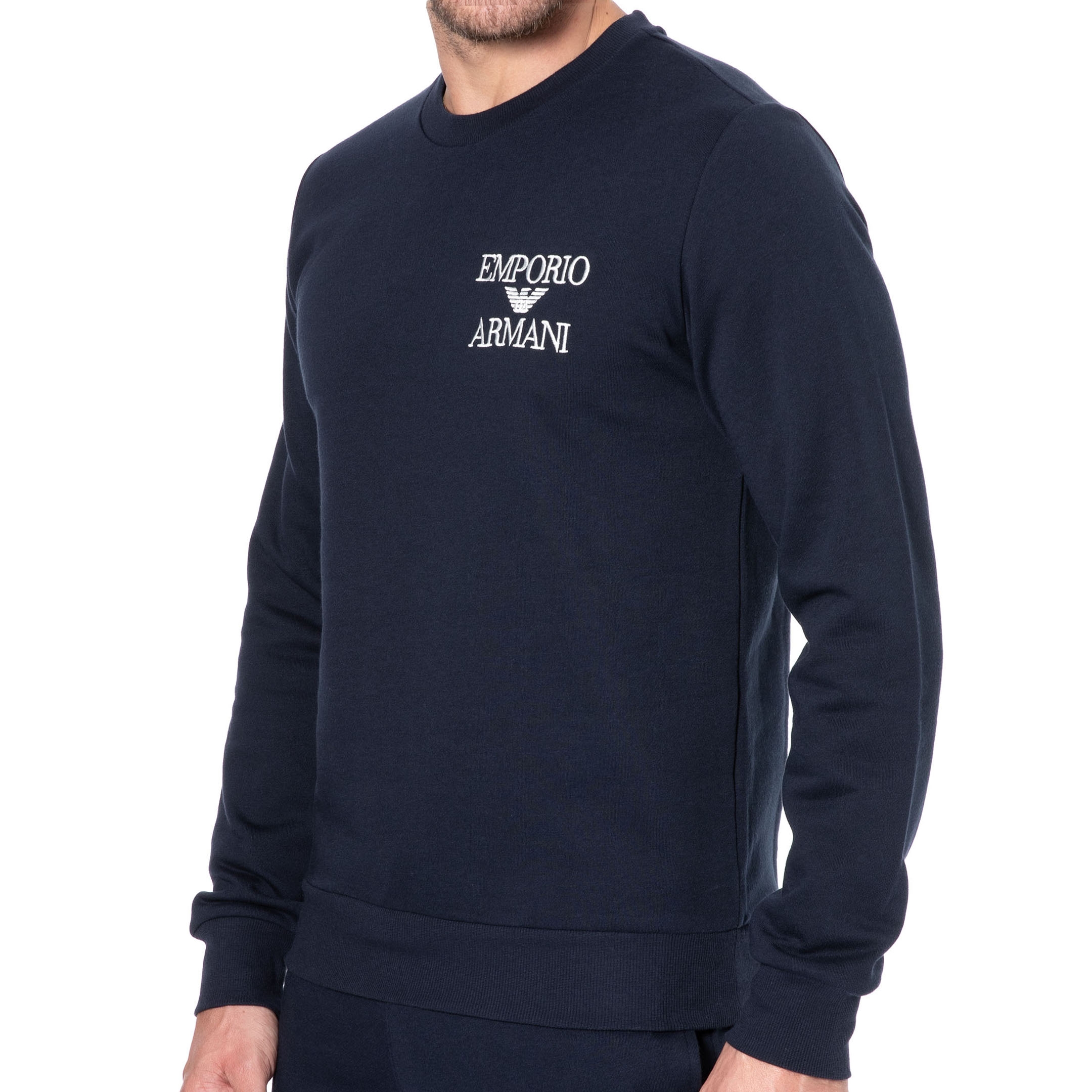 Emporio Armani All Over Logo Terry Sweater Men