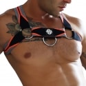 Breedwell Harnais Circuit New Wave Noir - Orange Fluo