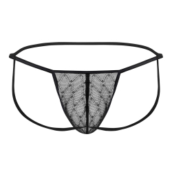 CandyMan Micro Lace Jockstrap - Black