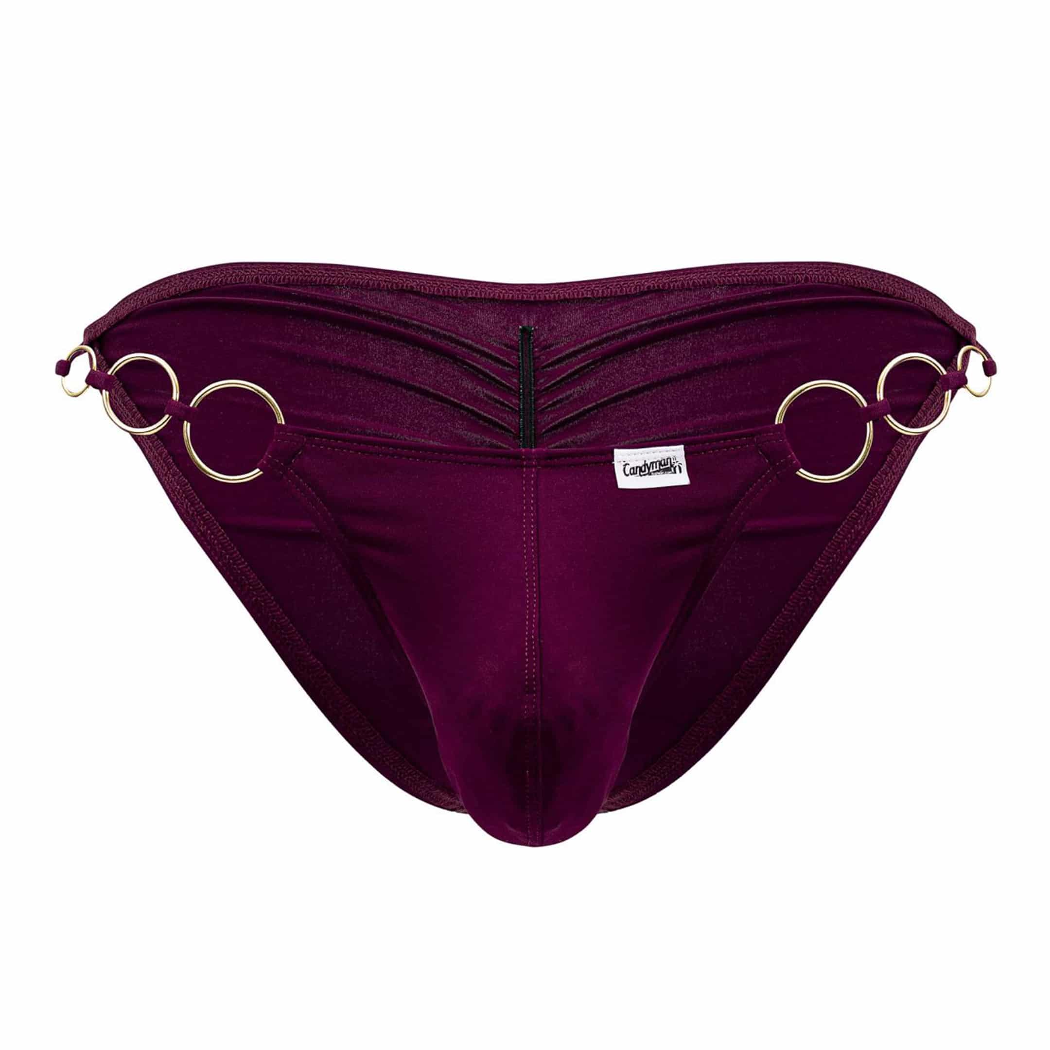 CandyMan Holes In One Bikini Briefs - Burgundy