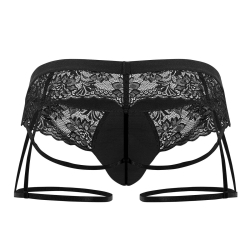 Jock Strap Jarretière Dentelle Noir Candyman