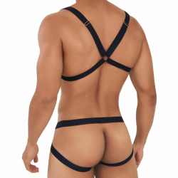 Ensemble Harnais Soutien-Gorge - Jock Strap Noir CandyMan