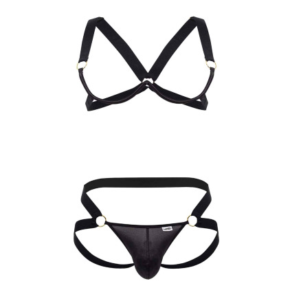 Ensemble Harnais Soutien-Gorge - Jock Strap Noir CandyMan