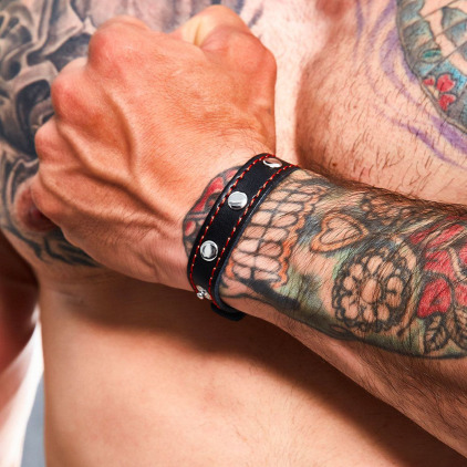 Cockring en Cuir BL4CK Noir CUT4MEN