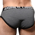 Andrew Christian Slip Almost Naked Prison Rayé Noir - Gris