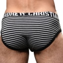 Andrew Christian Slip Almost Naked Prison Rayé Noir - Gris