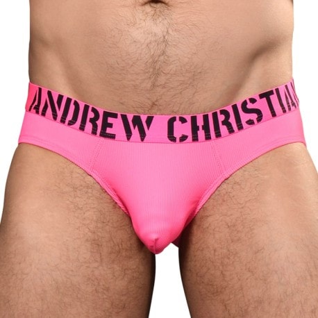 Andrew Christian Slip Almost Naked Hotness Rib Rose Fluo