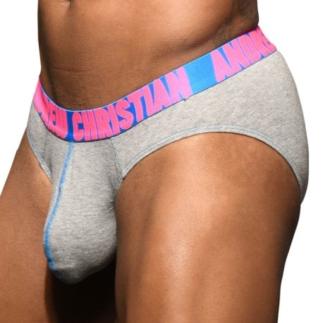 Andrew Christian Slip Almost Naked Happy Gris Chiné