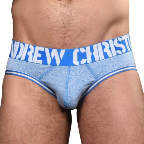 Andrew Christian Slip Almost Naked Workout Bleu Chiné