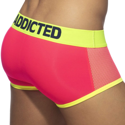 Boxer Neon Mesh Rose Fluo Addicted