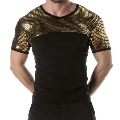 T-Shirt Glitter Noir - Or TOF Paris