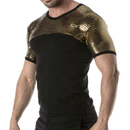 T-Shirt Glitter Noir - Or TOF Paris