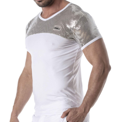 T-Shirt Glitter Blanc - Argent TOF Paris