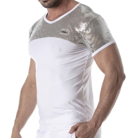 TOF Paris T-Shirt Glitter Blanc - Argent
