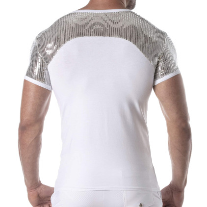 T-Shirt Glitter Blanc - Argent TOF Paris