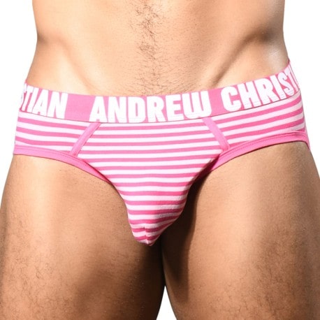 Andrew Christian Slip Almost Naked Ultra Pink Stripe Rose